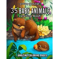 35 baby animals a coloring book featuring 35 incredibly cute and lovable baby animals from forests jungles and farms volume 1