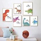 Динозавр Стегозавр Трицератопс, настенная Картина на холсте, постеры и принты для детской комнаты, настенные картины, декор для детской комнаты
