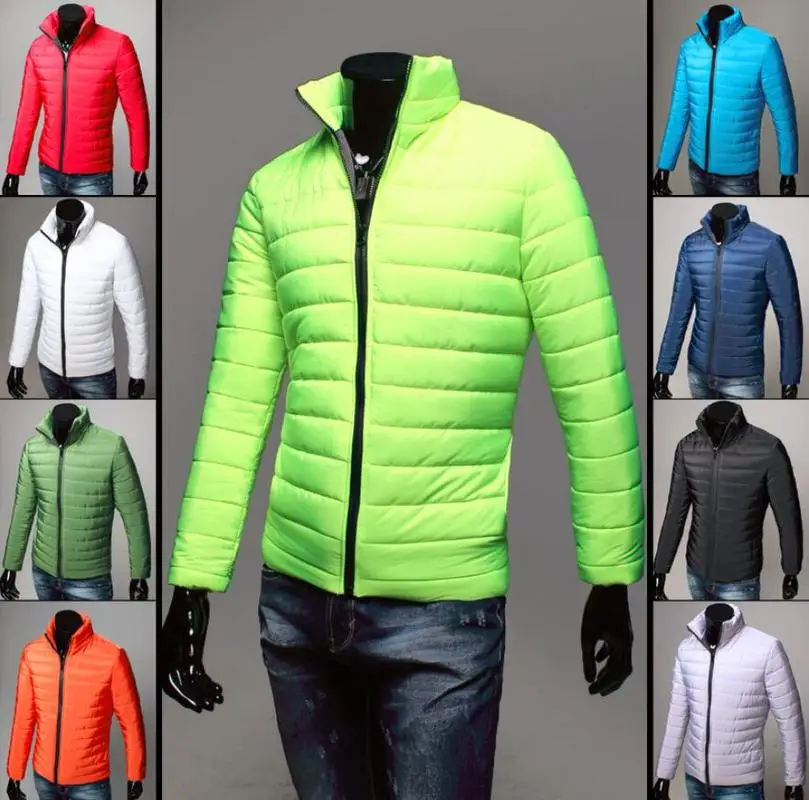 

ZOGAA Men's Parka Light Weight Winter Warm Coats Cotton Solid Slim Jackets Casual Men Snow Jacket Stand Collar Outwear masculino