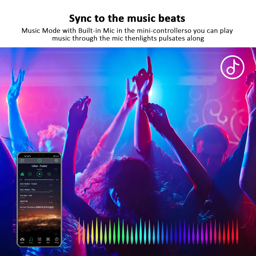 Светодиодная полоса освещения 30 м (100 футов) SMD5050 Bluetooth музыкальная синхронизация