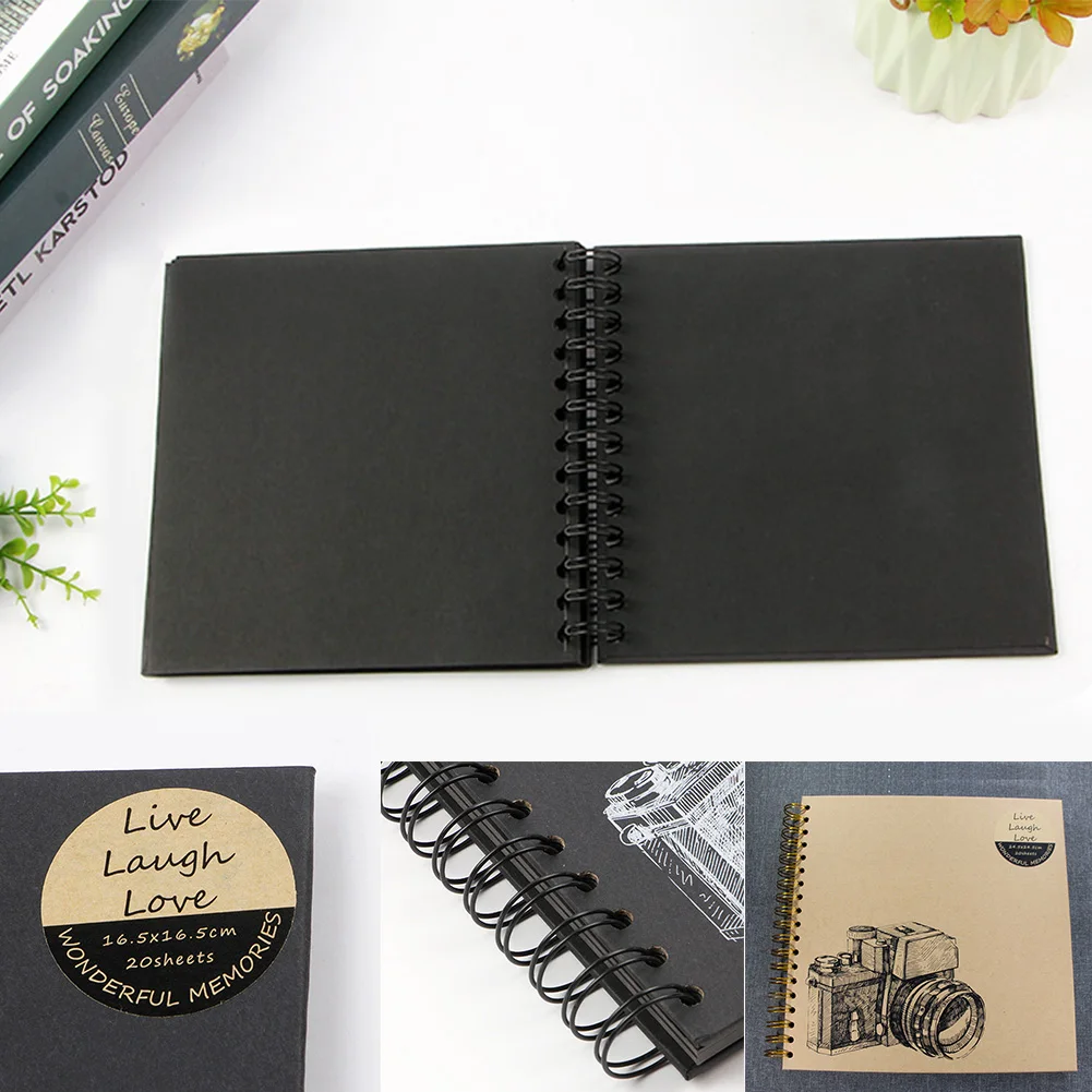 Фотоальбом сделай сам черный картон большой вместимости переносной с семейной