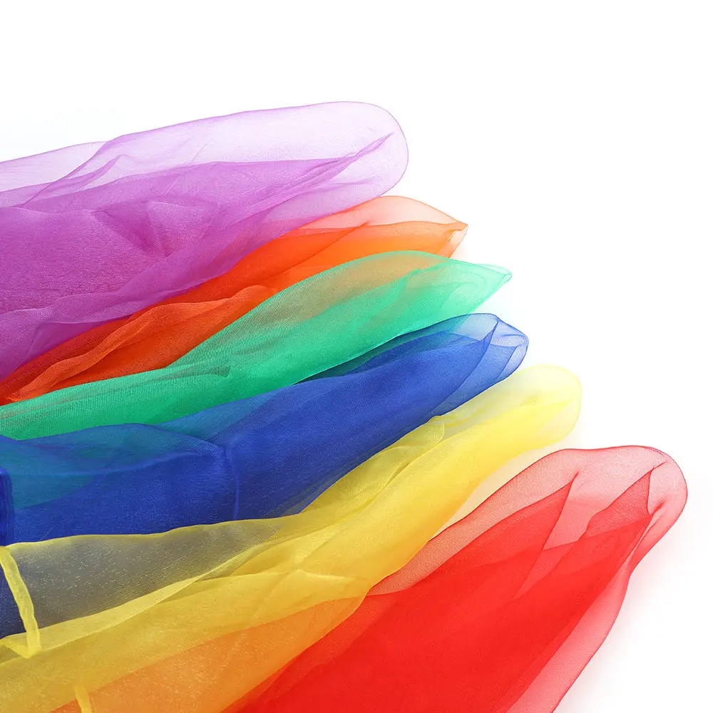 12 шт конфеты 6 цветов представление в детском саду танец маленький шелковый шарф