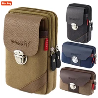 multifunction waterproof outdoor canvas man mobile phone bag pouch for iphone for xiaomi mi 11 redmi note 10 9 9s 8 pro pocket
