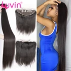 Luvin 28 30 32 34 40 дюймов, прямые бразильские волосы, плетенные 3 4 пряди, с 13x4 кружевными фронтальными волосами, натуральные человеческие волосы Remy