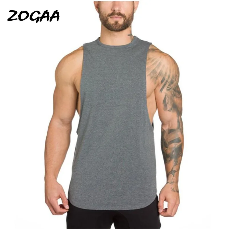 

ZOGAA 2021 Men's Pure Color Seamless Underwear Clothing Skinny O-Neck Vest Comfortable Undershirt
