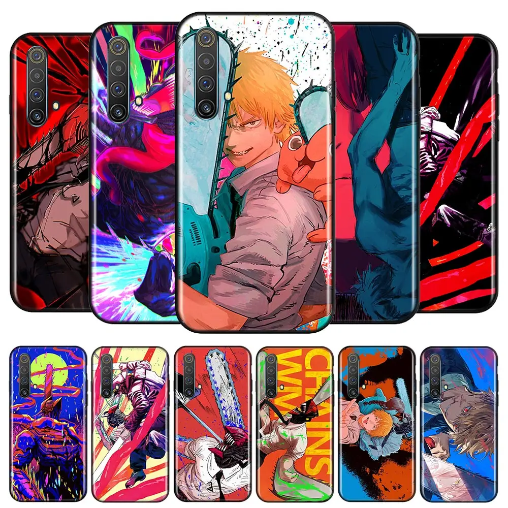 

Anime Chainsaw Man For OPPO A74 A94 A93 A73 A53 A32 A31 A72 A12E A12 A11 A9 A5 2020 5G AX7 Black Soft TPU Phone Case