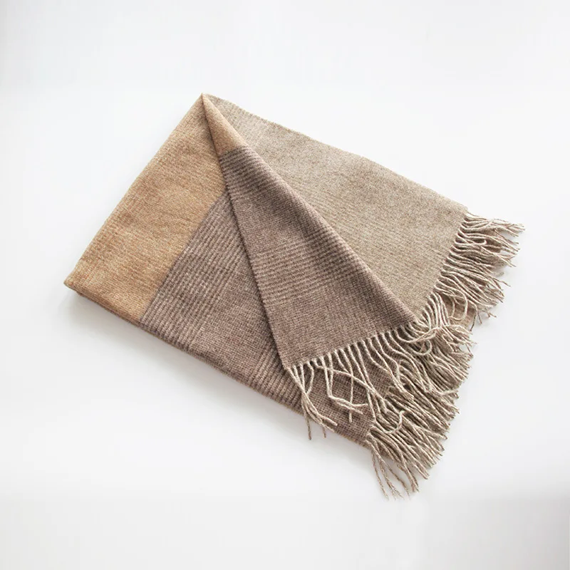 

New striped Plaid Wool Women's scarf in autumn and winter 2019,Fashionable thousand bird pattern Wool Women's thick warm shawl