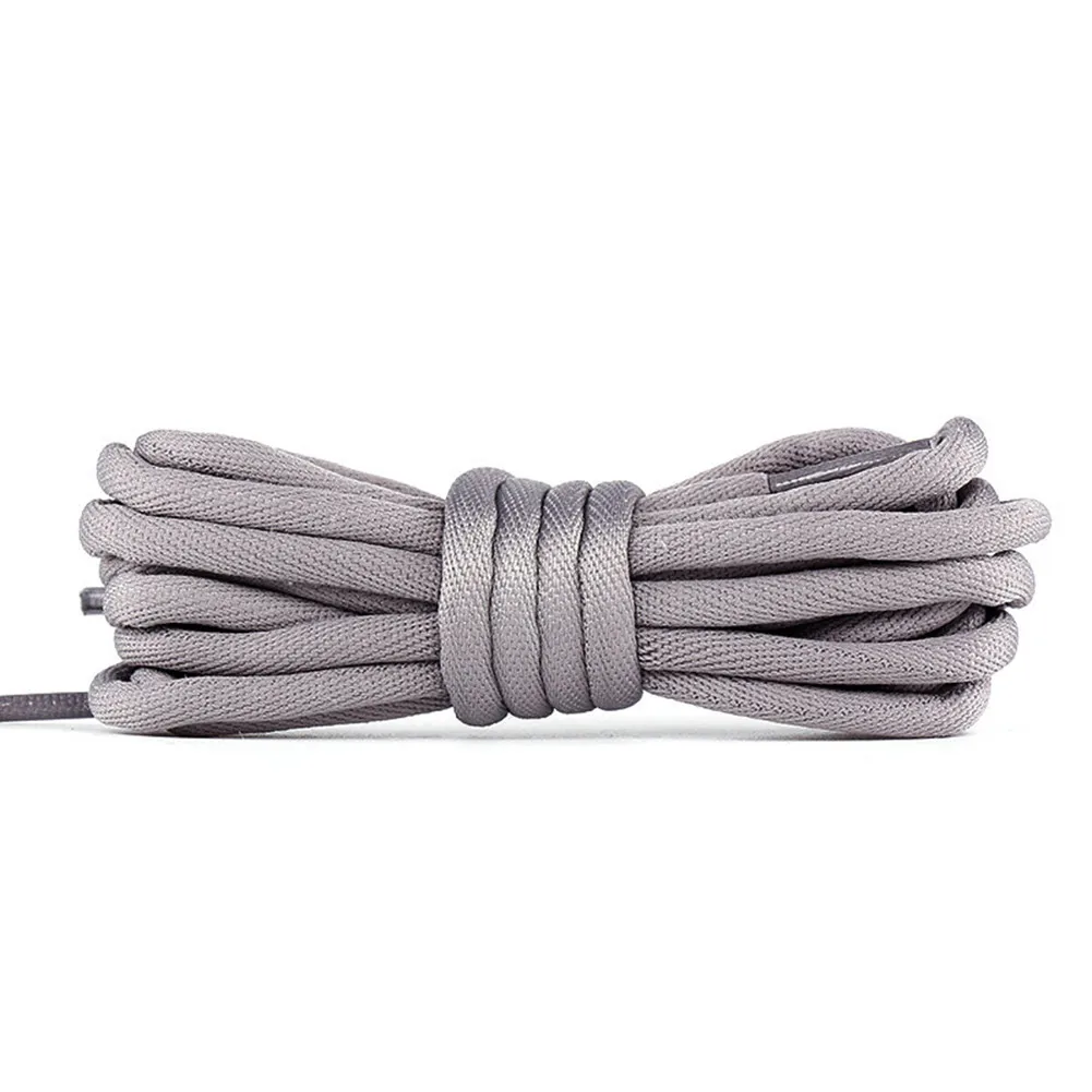 grey 1 пара 140 см модные повседневные круглые длинные шнурки для кроссовок для женщин и мужчин сплошной цвет Спорт на открытом воздухе обувь кружева струны кордоны - Цвет: grey