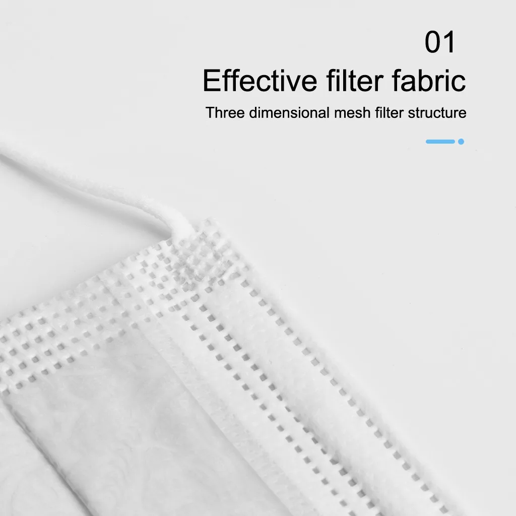 

50PCS Adult Lace Gauze Printied Mask Mondkapjes Withe Lace Printing Mask Anti-Pollution Breathable mask Halloween Cosplay Mask