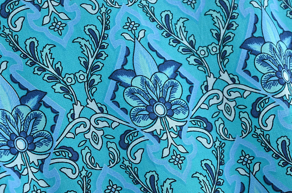 Женское винтажное кимоно с цветочным принтом зеленое богемное поясом V-образным