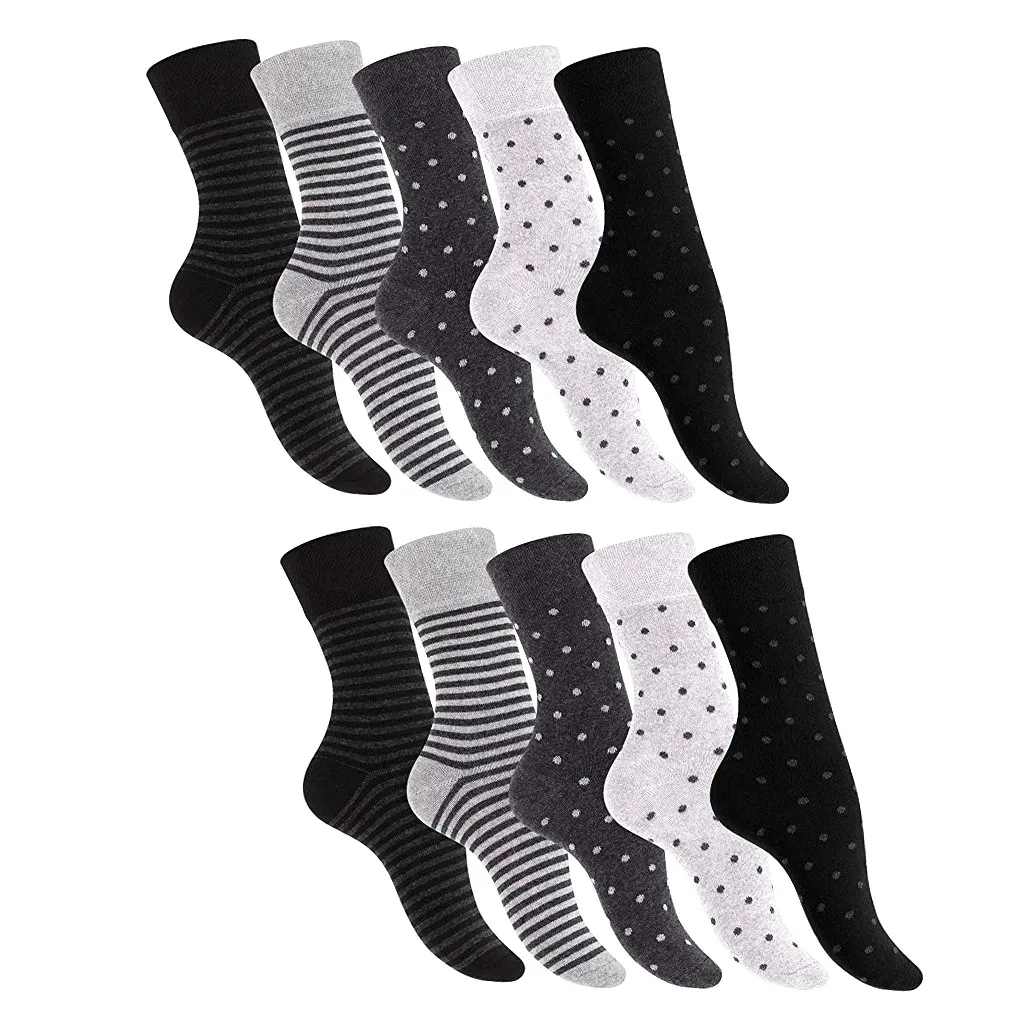 

Winter Cotton Socks women men Stylish Simple Warm Medium Long Cotton Polka Dot Striped Socks 5 Pairs