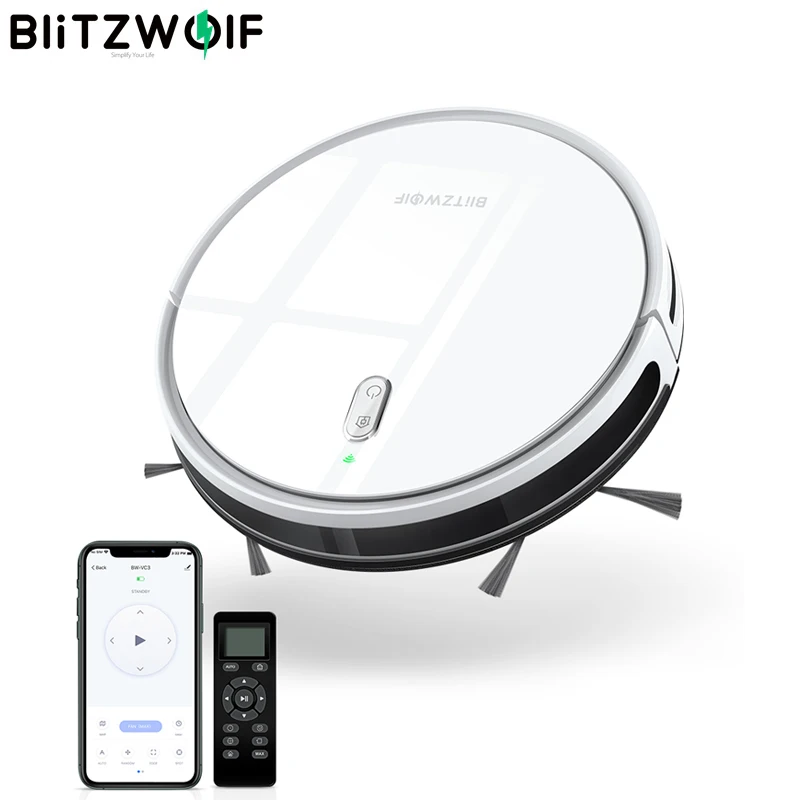 BlitzWolf BW VC3 2 в 1 Smart Robot Vacuum Cleaner Sweep Mop 1600Pa Сильный всасывания APP Дистанционное