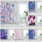 Водонепроницаемая шторка для душа с рисунком под мрамор, из полиэстера