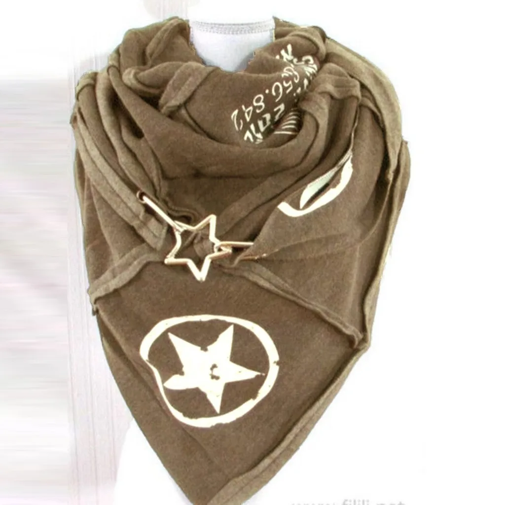 

Fashion Classic Plaid Star Printing Scarf Women Winter Warm Scarves Female Retro Multi-purpose Shawl Face Cover Mouth Cover