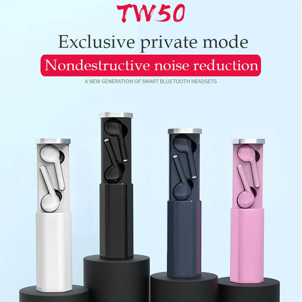 TW50 наушники вкладыши TWS с сенсорным Управление Bluetooth спортивные Беспроводной