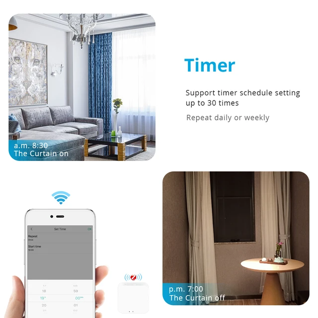 Zemismart Tuya Smart Zigbee 3.0 Slide Motor with Customized Curtain Track Remote Control Alexa Google Home Voice Control 3