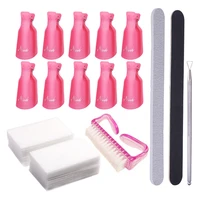 nail files gel polish remover cleaner clip cap cotton pads wipes lint free nail polish files pusher nail art tools kit