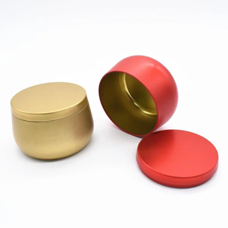 DIY Luxury Candle Jars with Lid Gold Bulk Round Candle Container Tins Empty Storage Box for DIY Salves Skin Care Beauty Samples