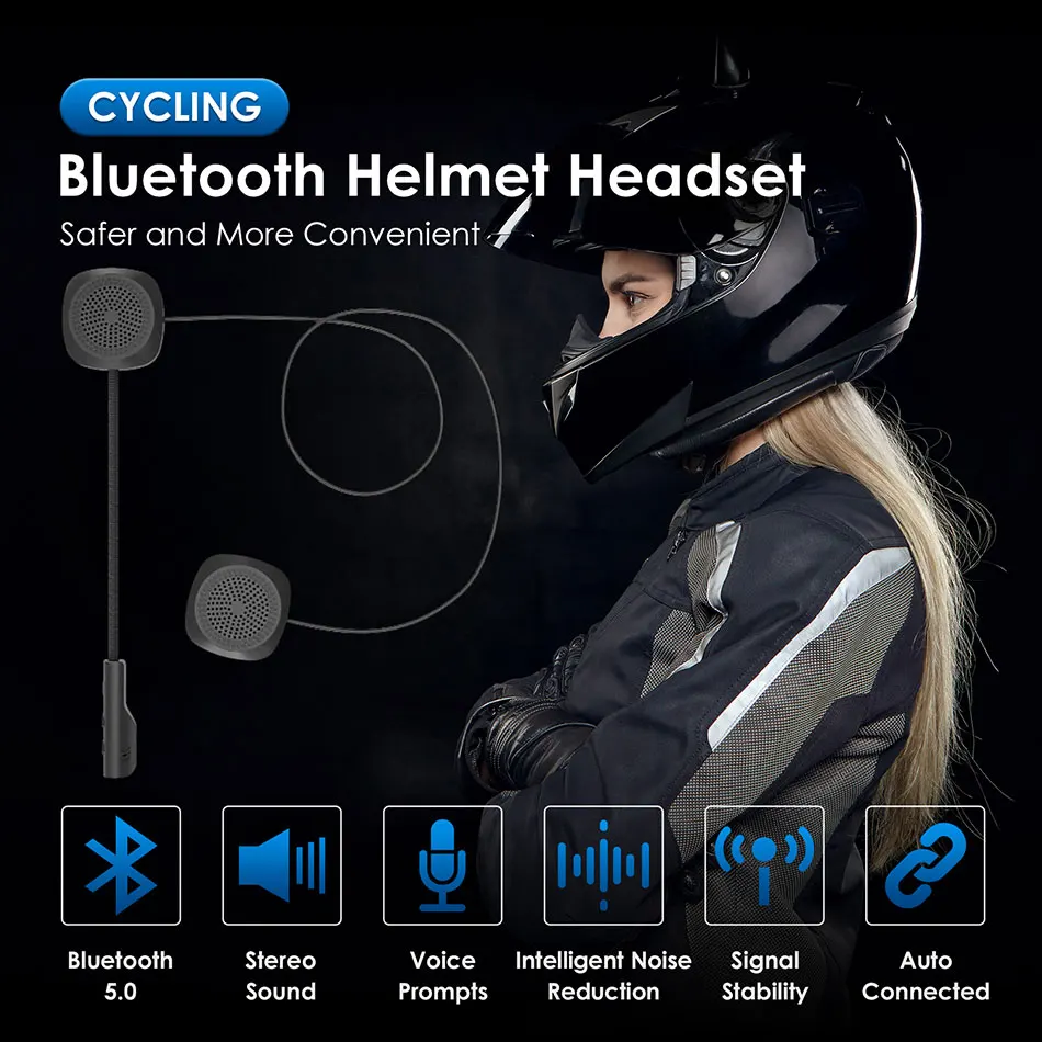 Bluetooth 5 0 гарнитура для мотоциклетного шлема Шум снижение громкой связи вызова