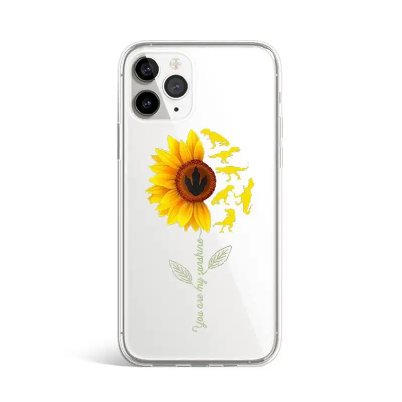 

Sunflower Phone Case Transparent for iPhone 11 12 mini pro XS MAX 8 7 6 6S Plus X 5S SE 2020 XR