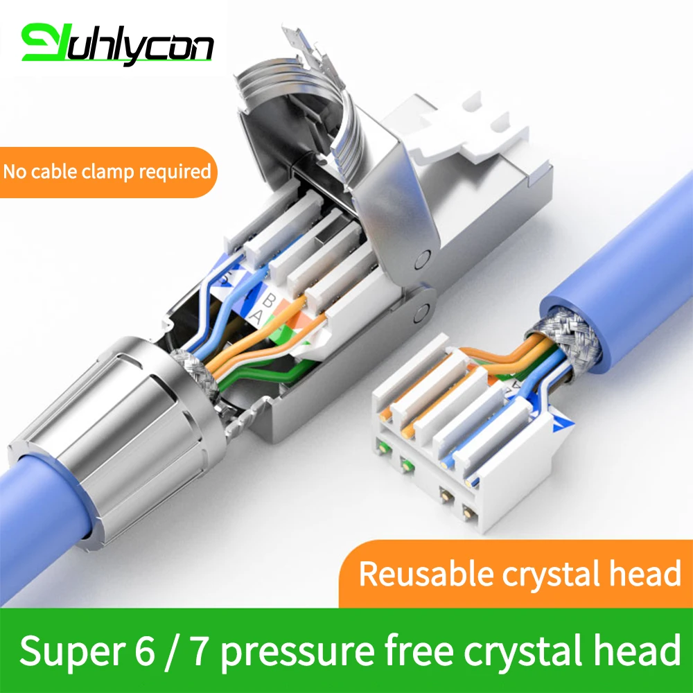 1 шт. разъем RJ45 позолоченные кабели Ethernet модуль сетевой RJ-45 Кристальные головки Cat5