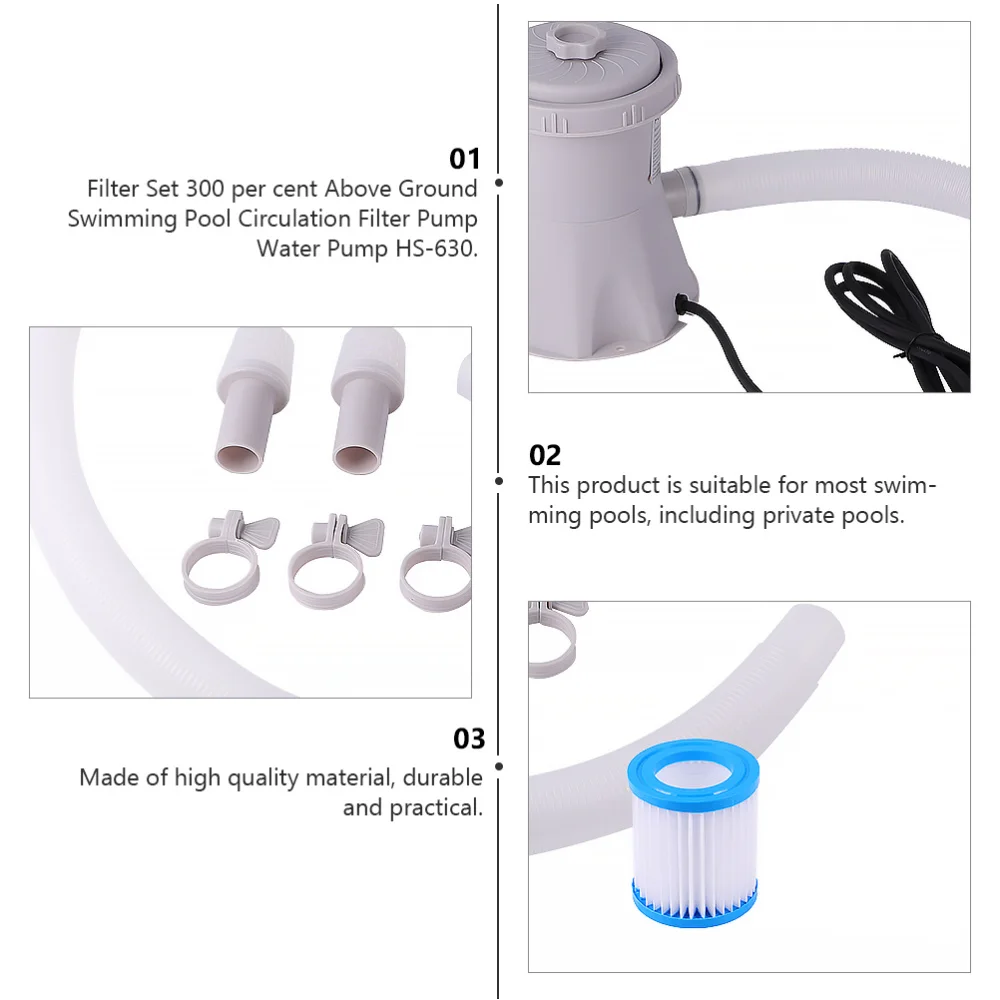 

1 Set of Swimming Pool Electric Filter Pump Swimming Pool Cleaning Tool Circulation Filter With UK Plug