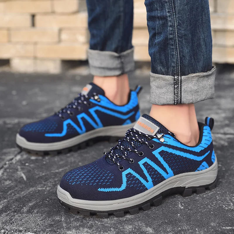 Мужская обувь из нержавеющей стали защита от проколов легкие теплые кроссовки