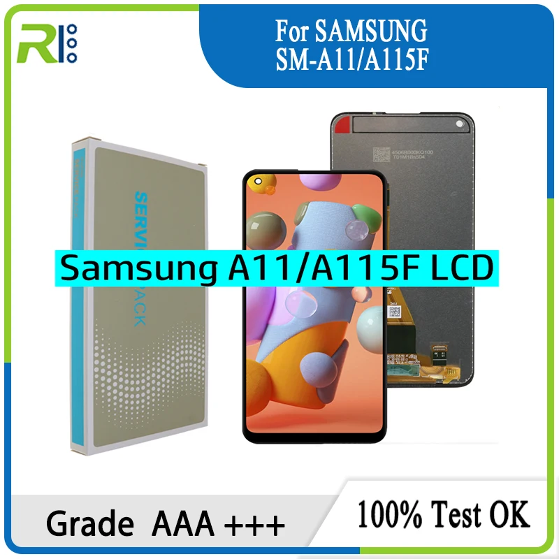 

100% Оригинальный ЖК-дисплей для Samsung Galaxy A11, ЖК-дисплей с сенсорным экраном в сборе для Samsung A115F A115F/DS, ЖК-дисплей с сервисным пакетом