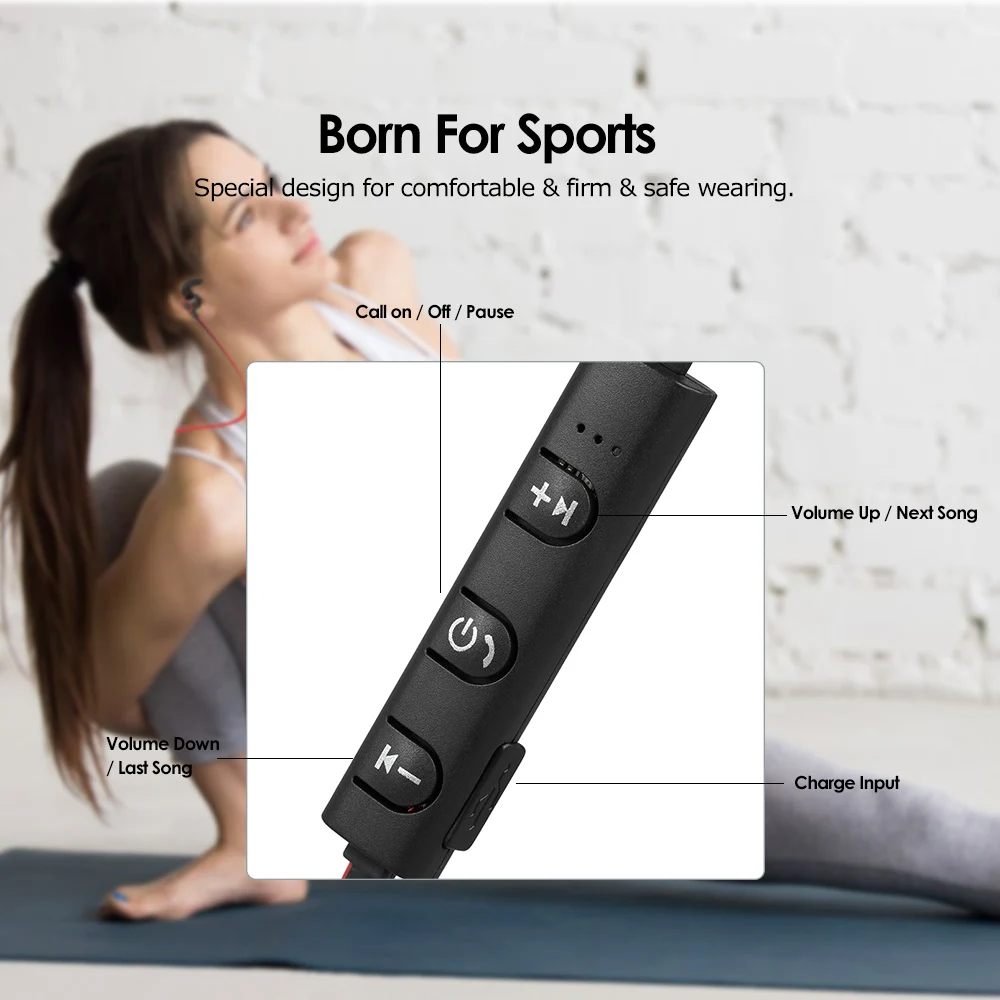 Беспроводные наушники Bluetooth 4 2 EDR уличные спортивные музыкальные со встроенным