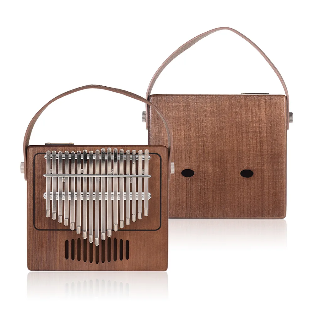 

Tom 17-Key Thumb Piano Kalimba Mbira Sanza Walnut Solid Wood with Carry Bag Musical Note Stickers Tuning Hammer Strap Gift