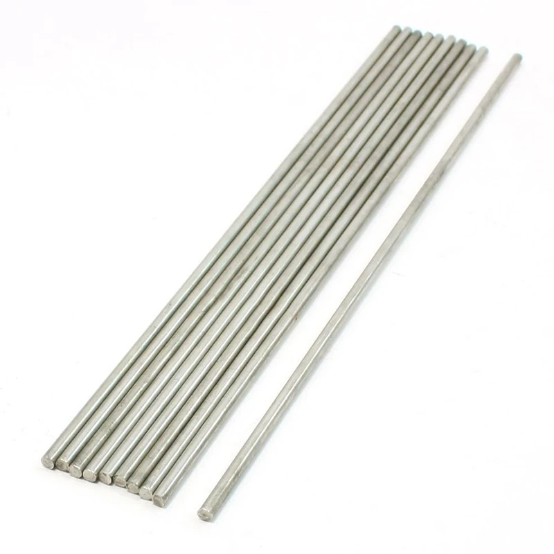 

GTBL 10 Pcs Stainless Steel 200x3mm Transmission Round Rod for RC Airplane
