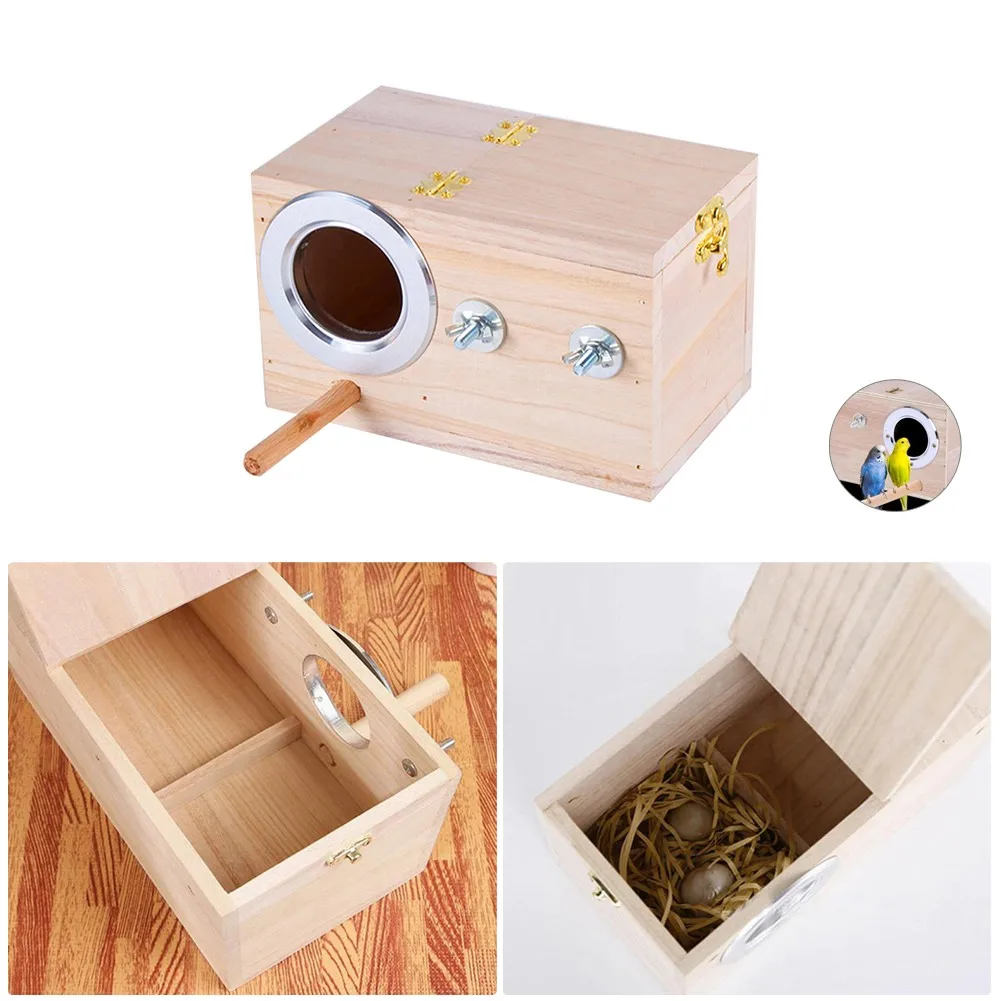 

Деревянная корзина для разведения птиц, клетка для попугаев, животных, гнездовой домик 17,5*19,5*34 см, украшение для сада, птица, искусственная п...