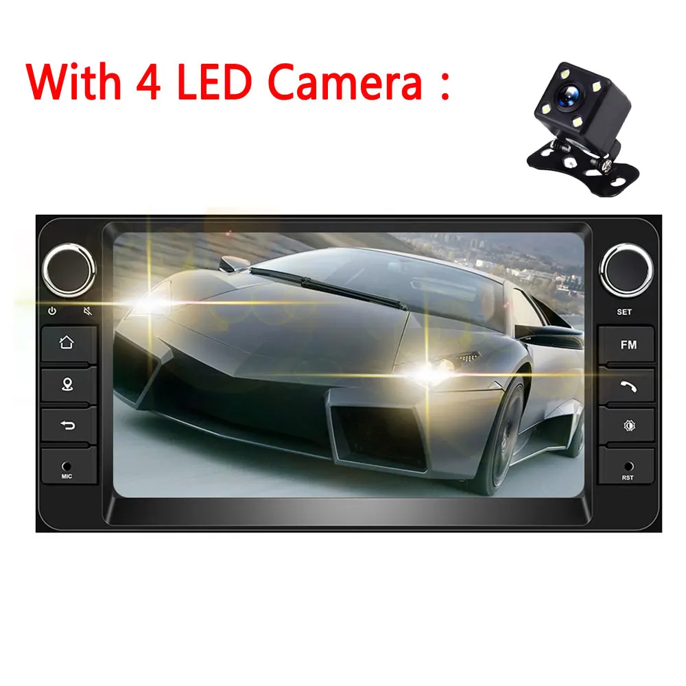 With 4 LED Camera Podofo 1G+ 16G Android 8,1 Автомагнитола 7 ''автомобильное радио для машины Стерео gps MP5 MirrorLink для Toyota Corolla мультимедийный плеер - Цвет: With 4 LED Camera