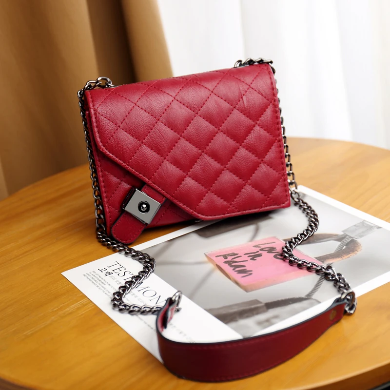 Новинка 2021 популярные кожаные сумки через плечо DAI.MM с алмазной текстурой для