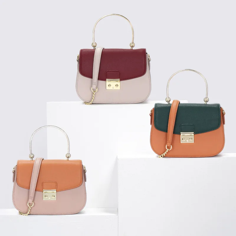 

Women's 2021 new net celebrity ocean temperament handbags ladies one-shoulder portable diagonal bag gold buckle underarm bag