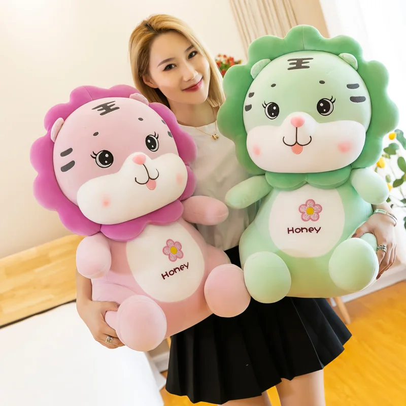 

Free ship 50/65cm kawaii sunflower tiger plush soft toy large stuffed toys for girls children pillow hugs 2022 new year mascot