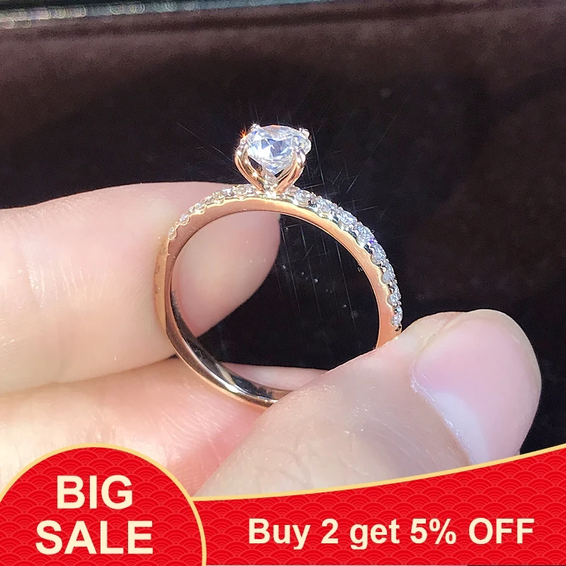 Милое Женское Обручальное Кольцо Розового Золота модное обручальное кольцо для