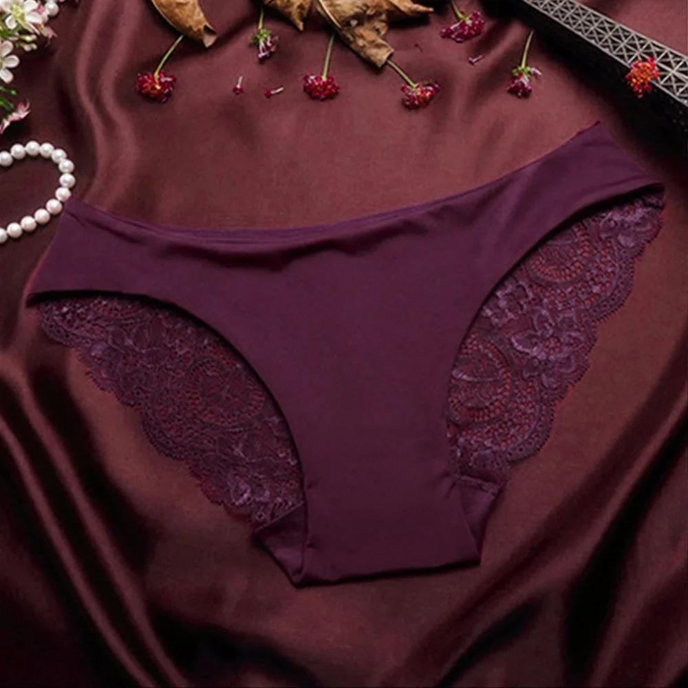 Женские сексуальные кружевные трусики бесшовные хлопковые дышащие трусы
