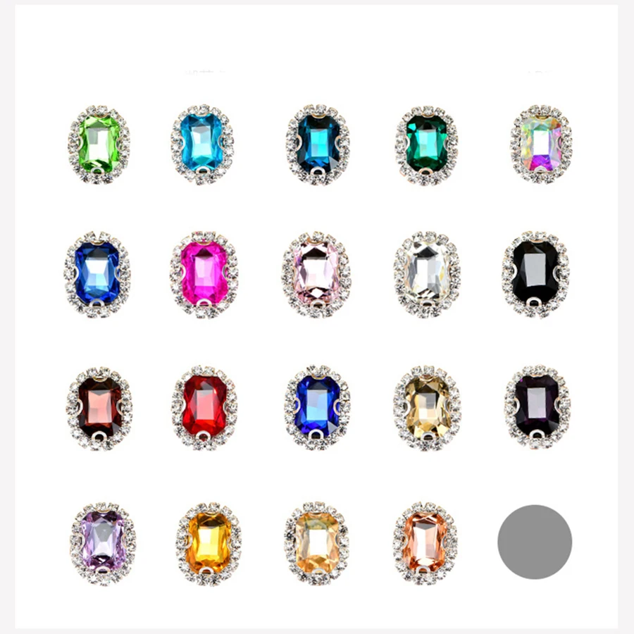 Восьмиугольные Стразы 20 шт. стразы с серебряной пряжкой в форме бриллианта