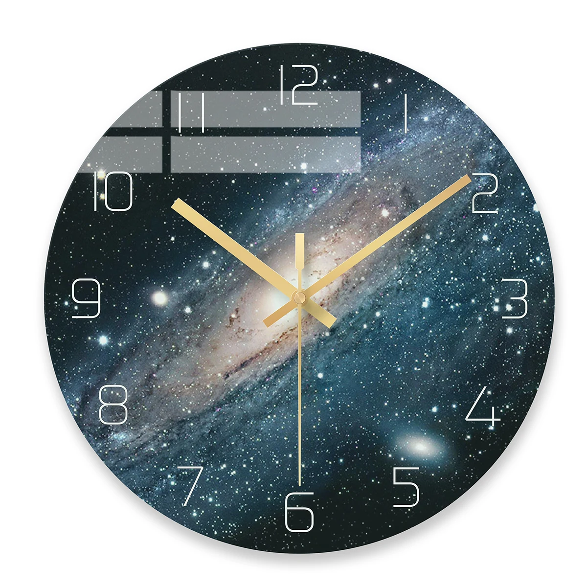 

Toughened Glass Wall Clock Star Background Living Room Decoration Silent Home Wall Watch Accurate Modern Luxury Clocks Gift
