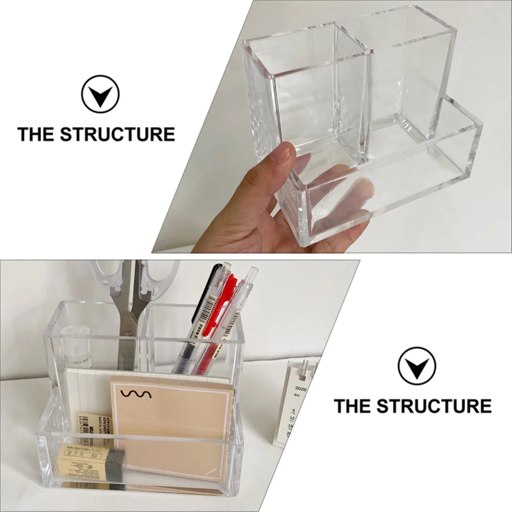 

1pc Multifunctional Pen Container Cosmetic Storage Box Office Items Organizer