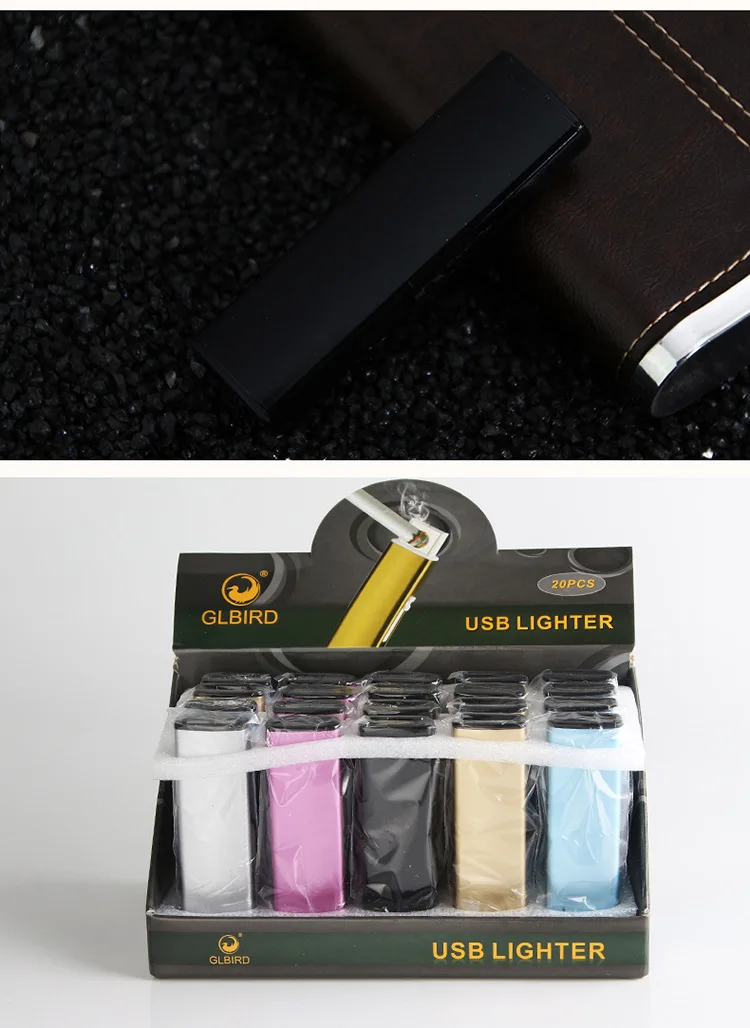 Оригинальность Windbreak Электроника usb зарядка Зажигалка двухсторонний точечный детектор дыма