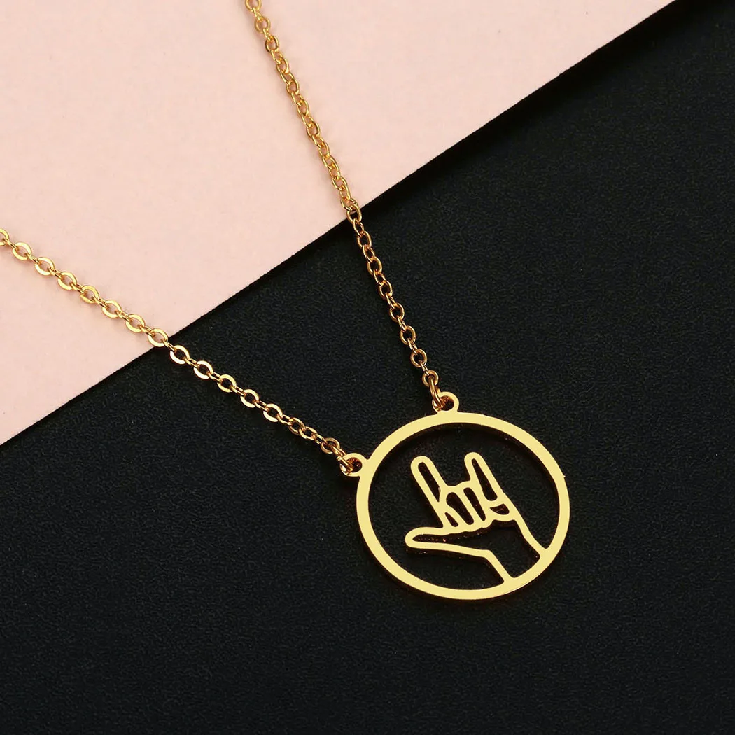 

Cxwind Finger Gesture Pendant Chain Necklace Chokers For Women Palm Sign Geometric Pendant Necklaces Boho Maxi Statement Jewelry