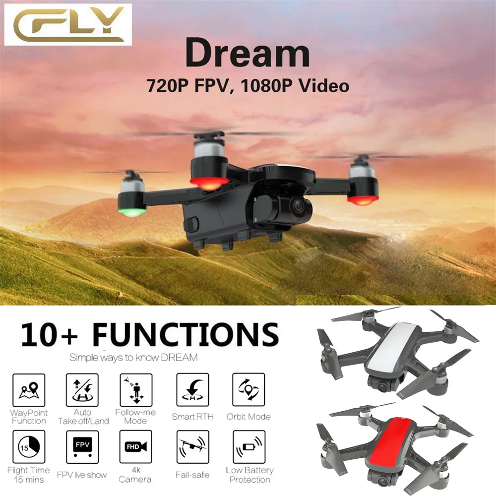 C-Fly DR-EAM GPS WI-FI с видом от первого лица 2 Ось Gimbal 4k 1080P HD Камера оптический Fl-ow Дрон