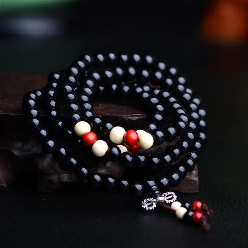 

Prayer Beads Mala 108 Beads Bracelets 8mm Natural Sandalwood Buddhist Buddha Rosary Beads Men Bracelets & Bangles Jewelry