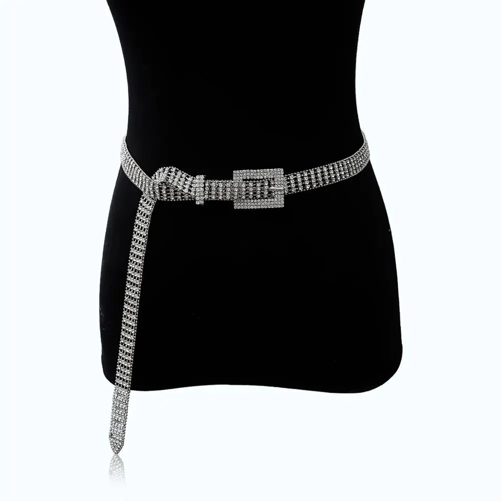 Cross-border street dance sexy wild claw chain drill body female personality fashion micro-set rhinestone geometric belt | Украшения и