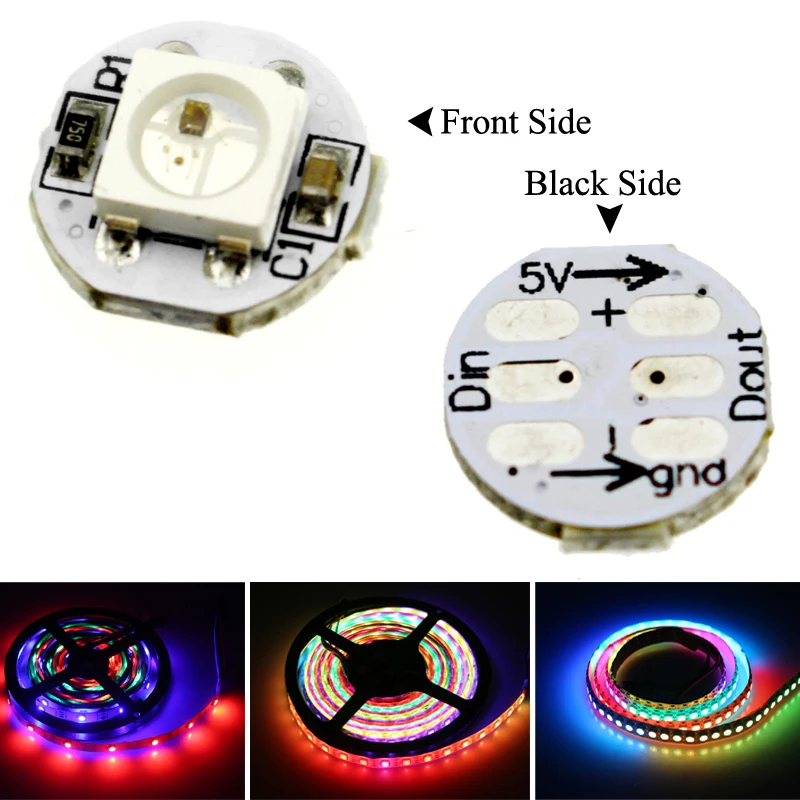 10-100 шт. 5 в ws2812b ws2812 led с белым/черным радиатором индивидуально адресуемый встроенный 5050 rgb полный цвет мечты мини-доска
