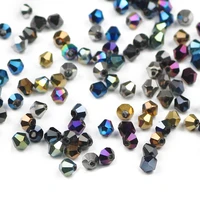 upgfnk 3mm 200pcs austrian bicone crystal glass beads plating loose spacer beads for jewelry making bracelet diy accessories