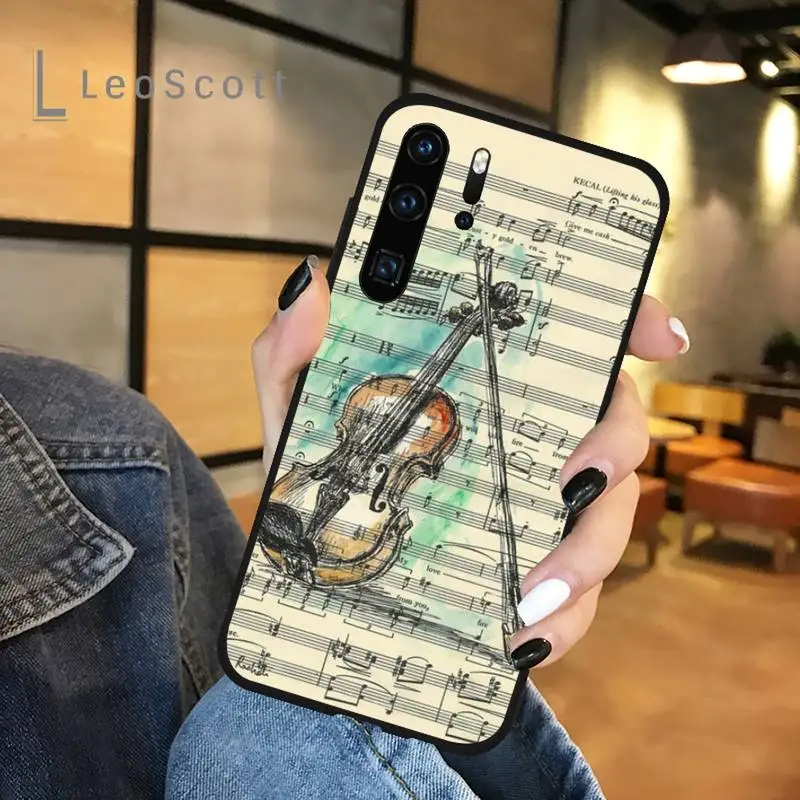 

Music Violin dance piano papaer Phone Case For Huawei honor Mate P 9 10 20 30 40 Pro 10i 7 8 a x Lite nova 5t cover funda shell