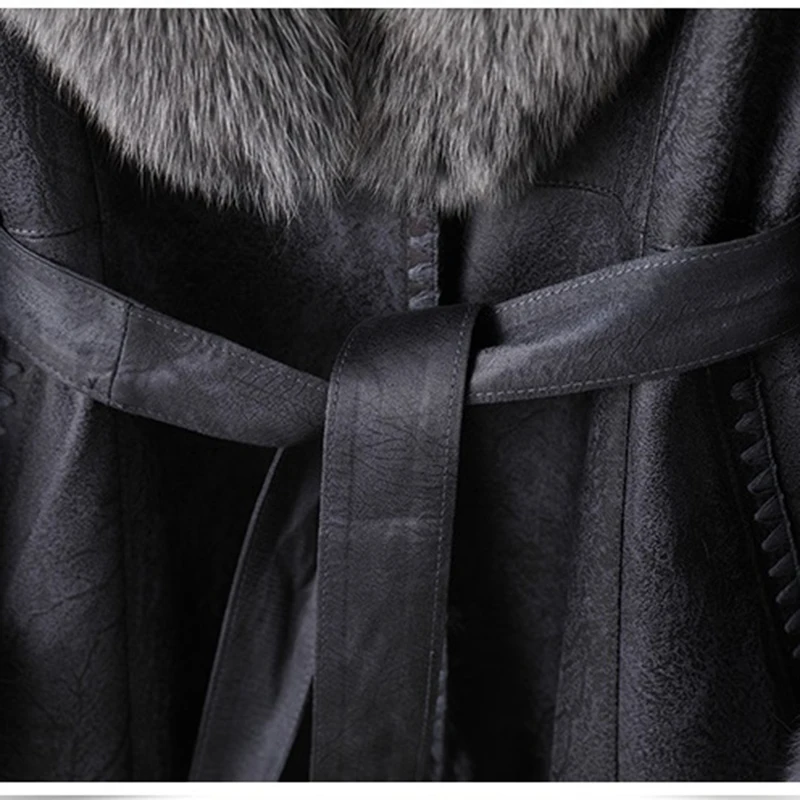 Women Winter Imitation Fur Coat Fur One Jacket Female Parka Mid-Length Fox Fur Collar Rabbit Fur Slim Lady Outerwear Oversize5XL images - 6